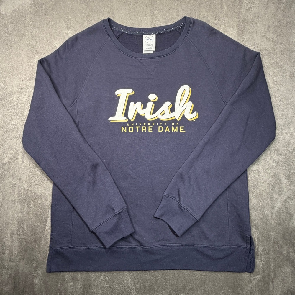University of Notre Dame Irish T-shirt‎ Womens Large Navy Blue Relaxed Fit